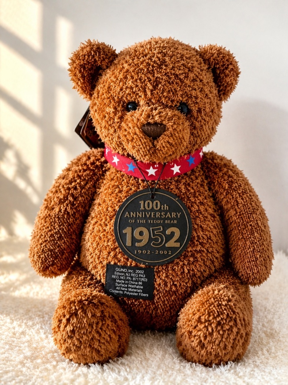 GUND 100th Anniversary Teddy Bear 1902–2002 Vintage Collector Plush May Dept NWT